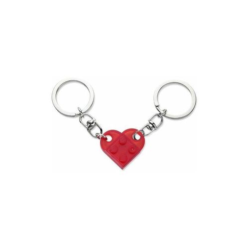 Amirror Smart Ug - Herz-Schlüsselanhänger-Set (rot), 2-teiliges Herz-Schlüsselanhänger für zwei Herz-Schlüsselanhänger, Paar-Schlüsselanhänger,
