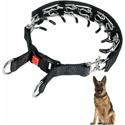 Hunde-Zinken-Trainingshalsband, Hunde-Würgehalsband mit Schnappschnalle, kein Zug-Hundehalsband für Hunde mittlerer und großer Rassen