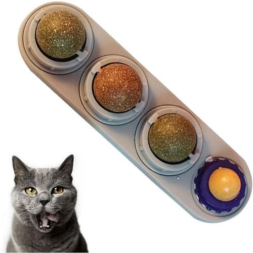Katzenminze-Wandspielzeug, Kätzchenspielzeug zum Lecken von Katzen, sicheres, gesundes Kätzchen-Kauspielzeug, Zahnreinigungsspielzeug für Katzen, grau
