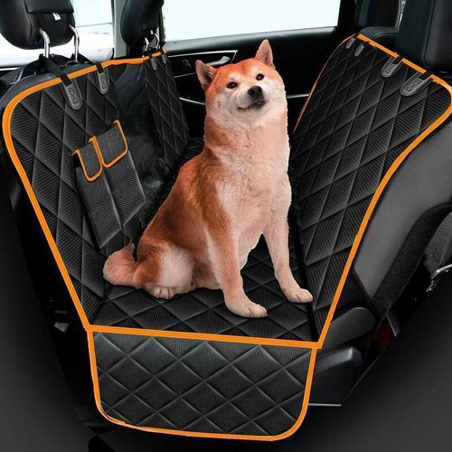 Autositzbezug für Hunde, Rücksitzschutz, wasserdichter, rutschfester Rücksitzschutz mit Fenster und Tasche, 146 x 137 cm