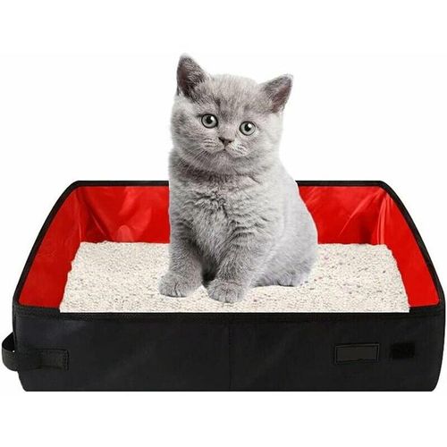 Tovbmup - Faltbare tragbare Katzentoilette, tragbare Katzentoilette, Oxford-Stoff-Katzentoilette, zusammenklappbare Katzentoilette, für Reisen im