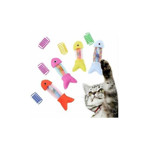 Katzenspielzeug für Indoor-Katzen mit Katzenminze, Cat Interactive Toys Niedliches Katzen-Fisch-Spielzeug mit Frühling Katzenspielzeug für Katzen