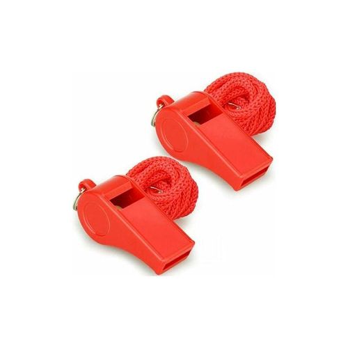 2er-Pack rote Notfallpfeife mit Trageband, klarer und lauter Ton, perfekt für Backup, Selbstverteidigung und HA-Notfälle