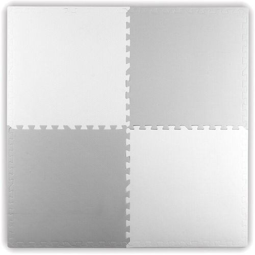Große Schaumstoffmatte, 4 Puzzleteile, weiß und grau