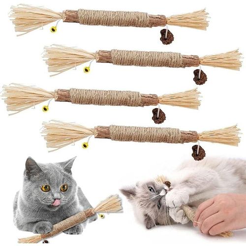 4PCS Matatabi Cat Chew Sticks, Catnip Sticks, Catnip Sticks, Cat Grass Stick, Molar Cat Interactive Stick, Catnip Toys Sticks, Cat Toy Stick, Cat