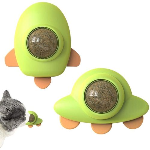2er-Pack Katzenminze-Ball, Zahnreinigungs-Katzenspielzeug, Kätzchenspielzeug für Katzenminze-Wandball, drehbarer Minzball, Kätzchen-Kauleckerlis für