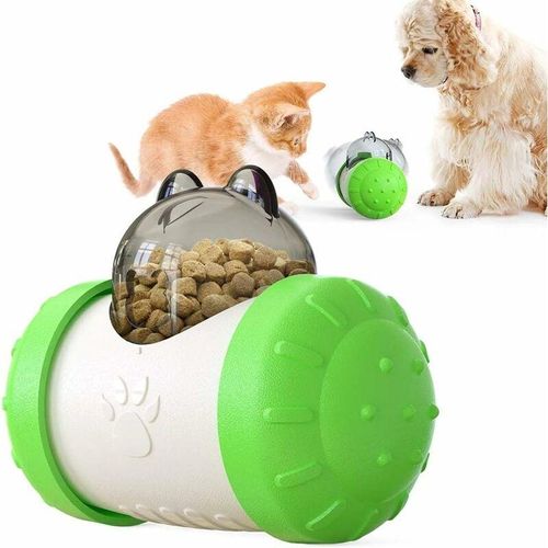 Katzenspielzeug, Katzenfutter Krokettenspender Interaktives Katzenspielzeug Wirbelspielzeug Tumbler Leicht zu reinigendes Katzenspielzeug (Grün)