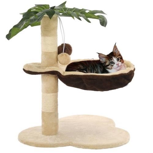 Longziming - Katzen-Kratzbaum mit Sisal-Kratzstange 50 cm Beige und Braun