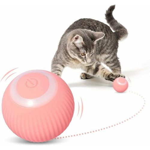 Longziming - Intelligenter Katzenball, interaktives Katzenspielzeug, automatische 360-Grad-Drehung und USB-Aufladung, interaktives Katzenspielzeug