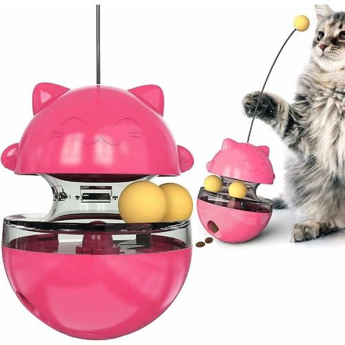 3 in 1 Katzenspielzeug, Katzenspielzeug, Katzenfutterspender, Interaktives Katzenspielzeug, Interaktiver Tumbler-Katzenball mit Ball, Katzenspielzeug