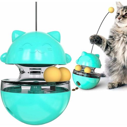 3 in 1 Katzenspielzeug, Katzenspielzeug, Katzenfutterspender, Interaktives Katzenspielzeug, Interaktiver Tumbler-Katzenball mit Ball, Katzenspielzeug