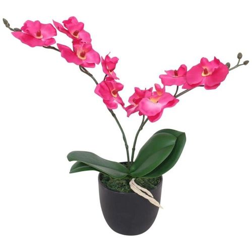 Künstliche Orchidee mit Topf 30 cm Rot