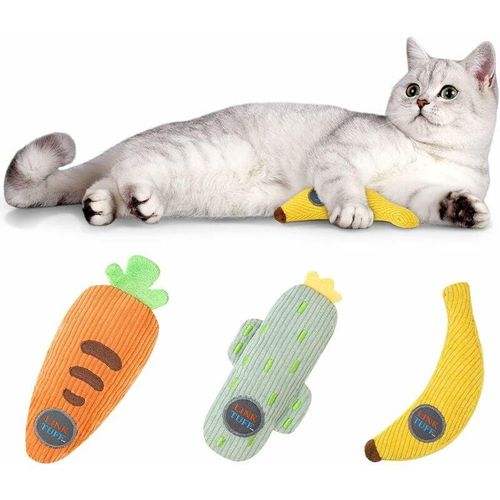 Longziming - Katzenminze-Plüschspielzeug, 3er-Pack Premium-Katzenminze-Spielzeug für Katzen und Kätzchen – mit Katzen gefülltes Katzenminze-Spielzeug