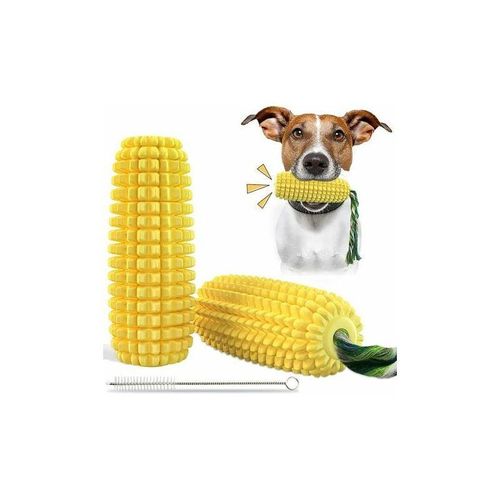 Eting - Strapazierfähiges Naturkautschuk-Hundespielzeug für aggressive Kauer, Corn Tough Dental Quietsche-Kauspielzeug