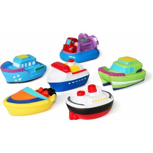 Baby-Badespielzeug (6 Stück), Boot-Badespielzeug, weiches schwimmendes Badespielzeug, Badewannen-Lernwasserspielzeug und Spritzspielzeug für