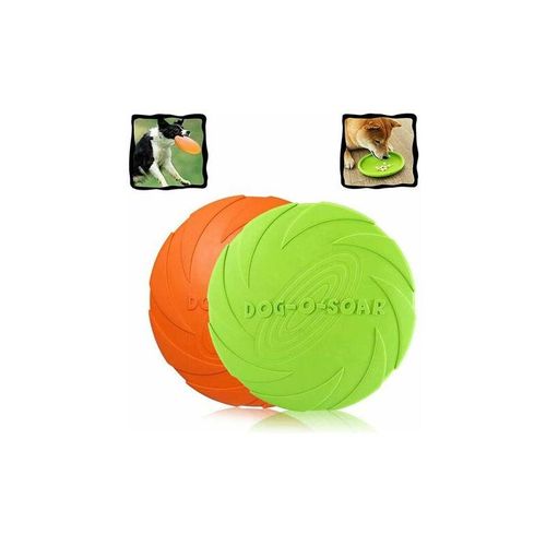 Eting - Hundefrisbee, Frisbee für Hunde, 2 Stück Frisbee-Hundespielzeug für Bewegung und Spiel im Freien für kleine und mittlere Hunde, GrünOrange