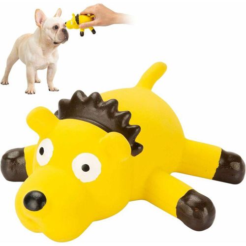 Minkurow - Hochwertiges Naturkautschuk-Quietschspielzeug für Hunde – Unzerstörbares Kauspielzeug – Naturkautschuk-Zahnbürste – Ungiftig und bissfest.