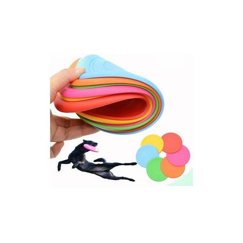 Dog Flying Disc 6 PCS Interaktives Frisbee-Spielzeug für kleine, robuste, starke Trainingsspielzeuge Silikon-Frisbee für Hunde Disc-Farben