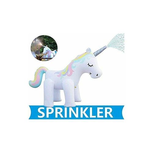 Sprinkler-Spielzeug, riesiger aufblasbarer Einhorn-Sprinkler, rutschfestes Spritzpad, Wassersprühspielzeug für Spiele im Freien, aufblasbarer