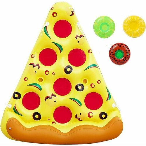 X 5 Fu riesige aufblasbare PVC-Pizza-Pool-Flofle, aufblasbares Schwimmspielzeug für den Auenpool, Floatie-Lounge-Spielzeug für Kinder und Erwachsene