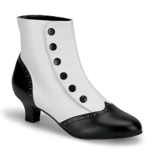 FLORA-1023 Damen Booties von Bordello, Weiß-Schwarz EU 38, US 8