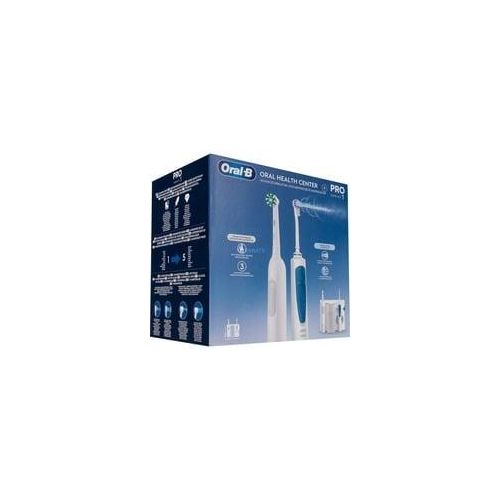 Oral-B Center OxyJet Reinigungssystem - Munddusche + Oral-B Pro 1, Mundpflege weiß