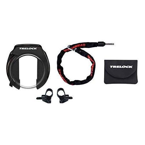Trelock RS 351 Rahmenschloss mit ZR 355 Anschließkette 6 mm Kettenglied schwarz 100 cm inkl. Transporttasche