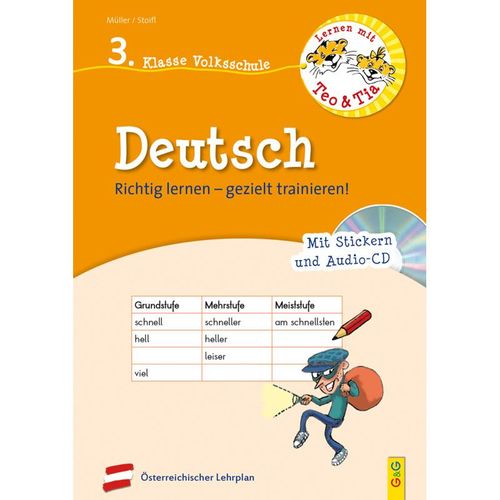 Lernen mit Teo und Tia Deutsch - 3. Klasse Volksschule mit CD - Erika Stoifl, Verena Müller, Kartoniert (TB)