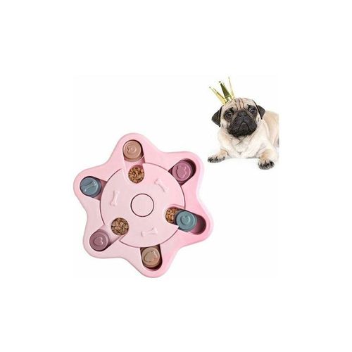 Hundepuzzle, Hundefutterspender-Spielzeug, langlebiges interaktives Hundespielzeug, Welpen-IQ-Trainingsspielzeug (Rosa)