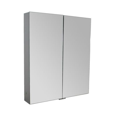 Aluminium-Spiegelschrank G600 2-türig - innen und außen Spiegel - 60 x 70,3 x 12,6 cm