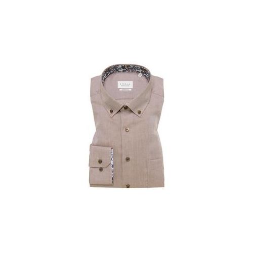 MODERN FIT Hemd in beige unifarben, beige, 46