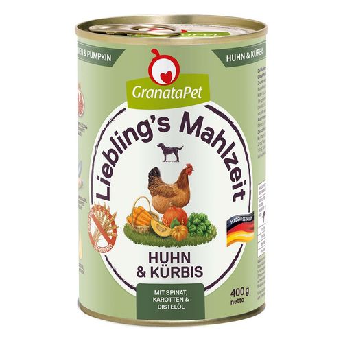 GranataPet Liebling’s Mahlzeit Huhn und Kürbis 6x400g