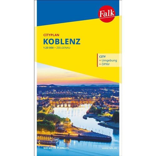 Falk Cityplan Koblenz 1:20.000, Karte (im Sinne von Landkarte)