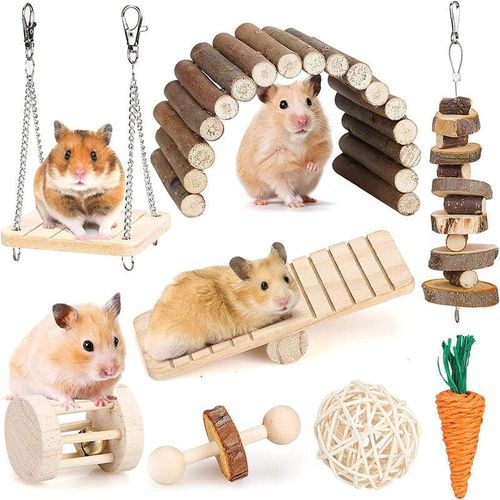 Hamster-Kauspielzeug-Set für kleine Tiere, Molarspielzeug