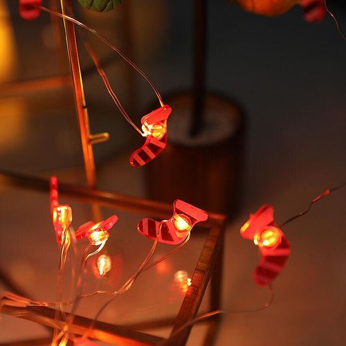 LED-Weihnachtssocken-Lichterkette, 2 m 20 LED-Weihnachtsdekorationslicht, Weihnachtssocken-Lichterkette, für Zuhause, Weihnachten, Garten,