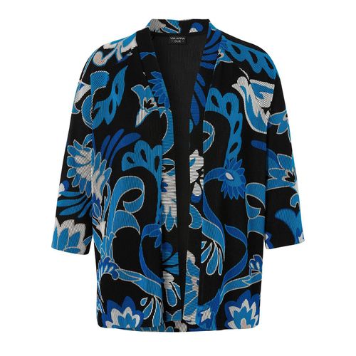 Jacke mit floralem Print, in Ottoman-Qualität, blau gemustert, Gr.50
