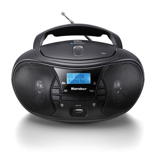 Karcher RR 5028D tragbares CD Radio (CD-Player, DAB+ Radio, Bluetooth, Batterie/Netzbetrieb, USB)