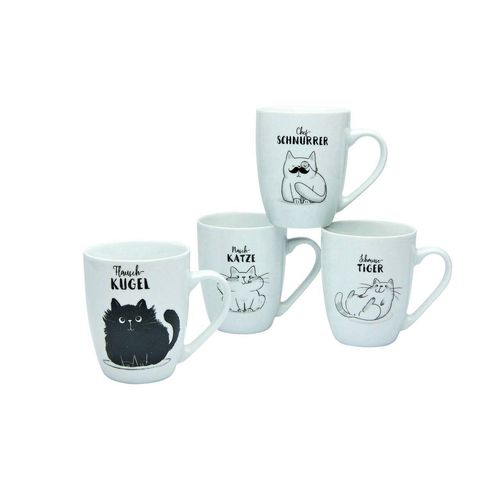 SCHMUSEKATZEN 4er Kaffeebecher 30 cl