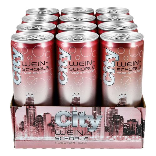 City Weinschorle Rosé 6,5 % vol 0,25 Liter Dose, 12er Pack