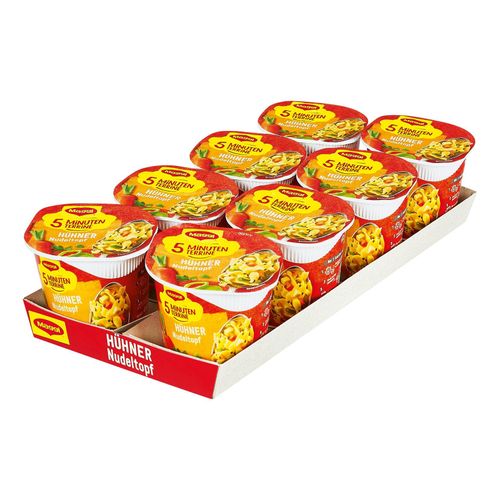 Maggi 5 Minuten Terrine Hühner-Nudeltopf 41 g, 8er Pack