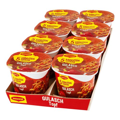 Maggi 5 Minuten Terrine Gulaschtopf 57 g, 8er Pack