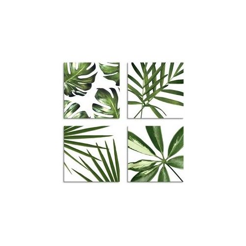 Artland Leinwandbild »Blätter«, Blätter, (4 St.) Artland grün