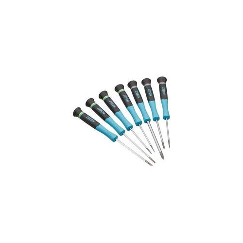 Elektronik Schraubendreher-Satz 811EL/7, 7-teilig schwarz/blau, Schlitz und Kreuzschlitz
