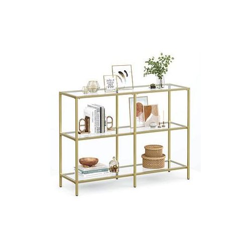 VASAGLE Konsolentisch Glas gold 100,0 x 30,0 x 73,0 cm