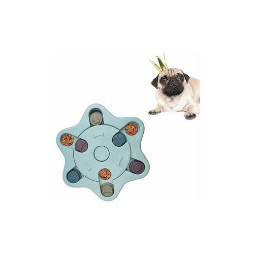 Hundepuzzle, Hundefutter-Spender-Spielzeug, langlebiges interaktives Hundespielzeug, Welpen-IQ-Trainingsspielzeug (blau)