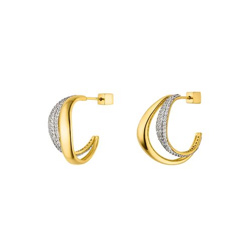 Crystal Galaxy Hoops 14K Gold Plated