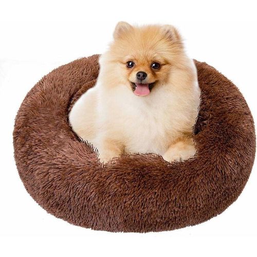 Lycxames - Rundes Hundebett, Katzenkissen, Donut-Bett, Hundebett für besonders weiche, bequeme und niedliche Hunde, Kissen für mittelgroße Katzen und