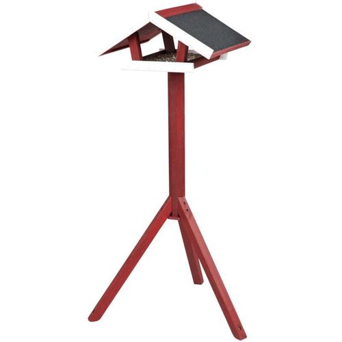 Trixie Vogelfutterhaus zum Aufstellen 46 × 22 × 44 cm/1,15 m rot-weiß