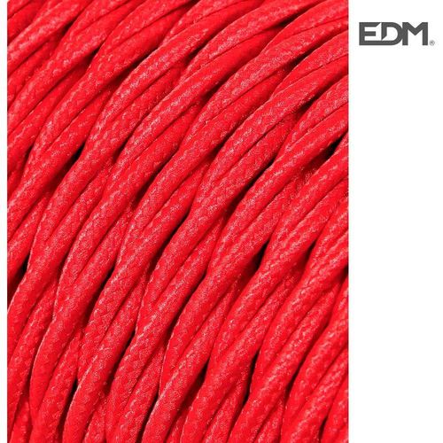 Cable textil trenzado 2x0,75mm C-62 rojo 25m