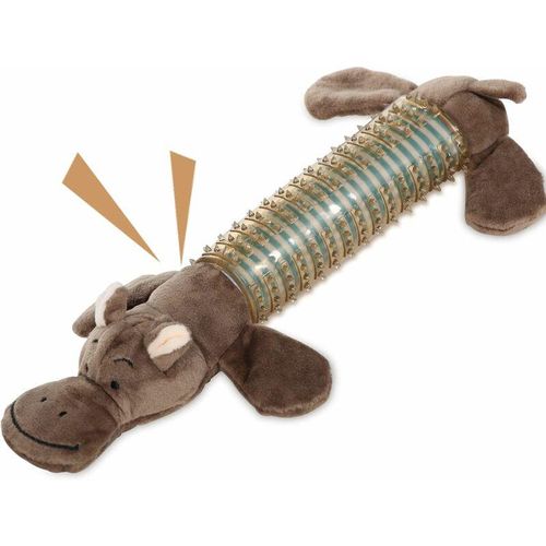 Plüsch-Hundespielzeug, Quietschendes Hundespielzeug - Unzerstörbarer Gummikörper für Welpen kleine Hunde Braun - Minkurow